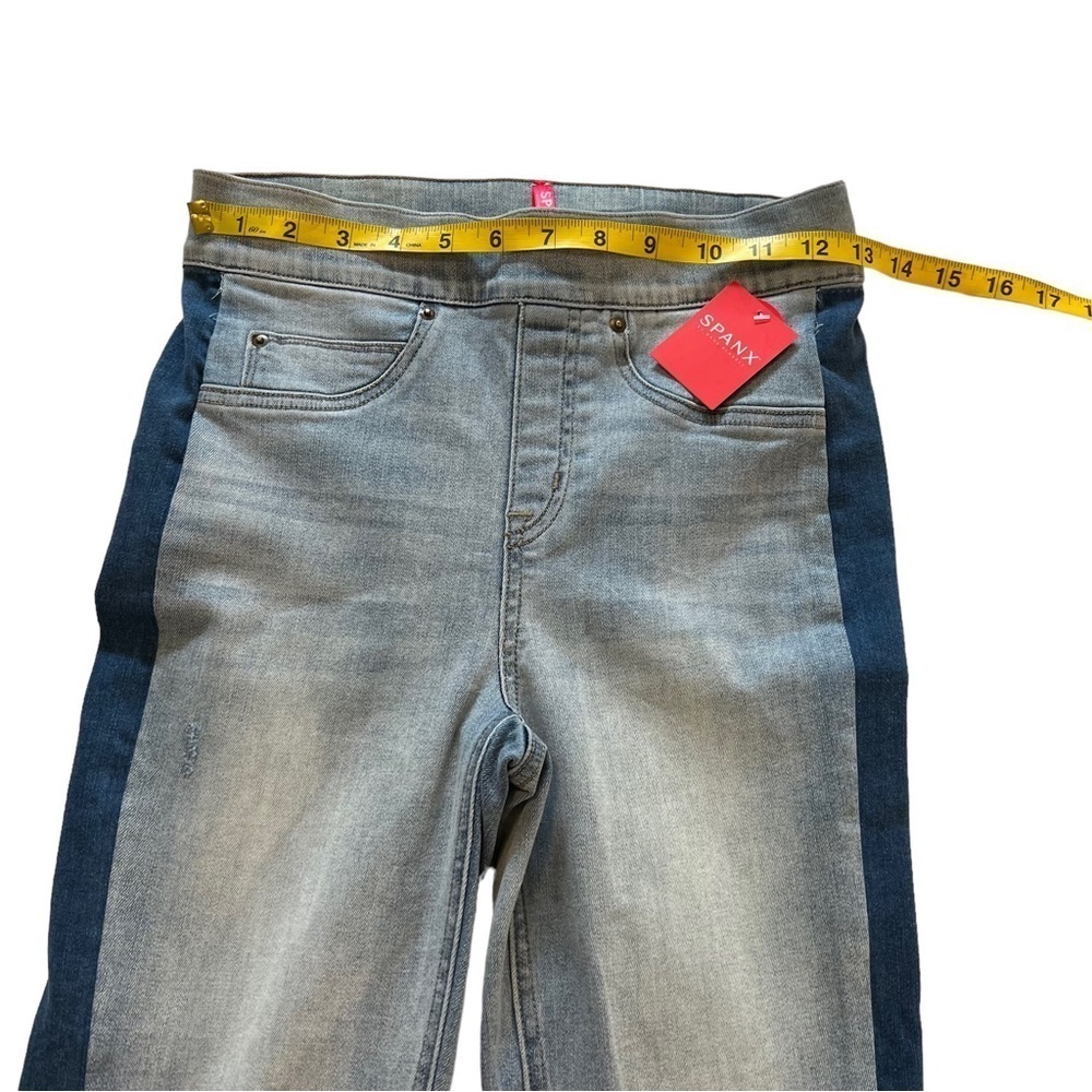 NWT SPANX Side Stripe Jeans in lightwash S Stretchy High Waist - Picture 13 of 14
